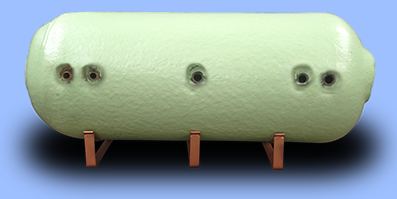 Horizontal hot water cylinder