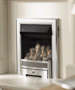 Valor Obsession - modern inset slimline gas fire with pebble fuel bed